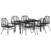 Juego de Comedor de Jardín de 7 Piezas Negro Poliratán