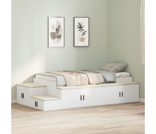 Estructura de Cama de Almacenamiento  Set de 3 Blanca