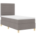 Cama con Box Spring  con Colchón Taupe 100x200 cm Tela