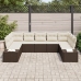 Conjunto de Sofá de Jardín  Set de 9 Marrón y crema