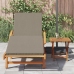 Tumbona plegable  con ruedas y cojín taupe de madera sólida de acacia