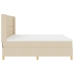Cama Box Spring  con Colchón y LED Crema 200x200 cm Tela