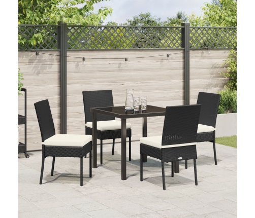 Juego de Comedor de Jardín  5 Piezas Negro Poliratán