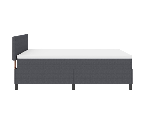 Cama con Somier de  con Colchón Gris Oscuro 160x200 cm Tela de Corduroy