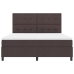 Cama con Base de Resortes y Colchón Marrón Oscuro Super King Tela