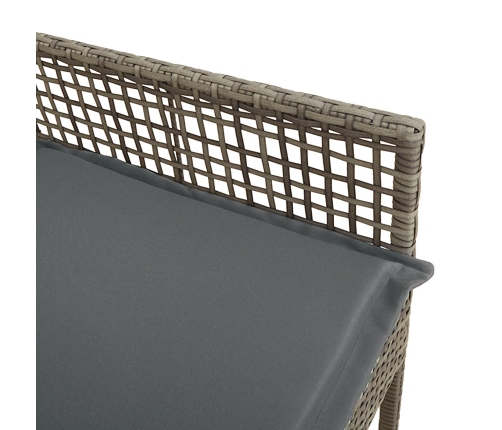 Sillas de Jardín  2 pcs con Cojines Gris de Poliratán