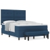 Cama con Somier  con Colchón & Banco Azul 140x190 cm Tela