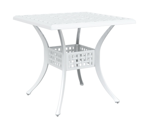 Conjunto de Bistro de Jardín de 3 Piezas  Blanco de Aluminio Fundido