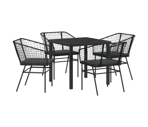 Set de 3 Negro Ratán, Acero Recubierto en Polvo Estándar