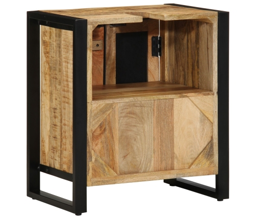 Armario de Baño  55x35x60 cm Madera Maciza Áspera de Mango