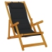 Sillas de playa plegables  2 pcs Negro Madera maciza de Acacia y Textileno