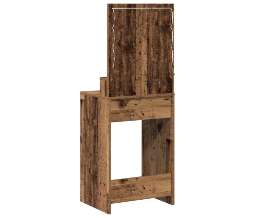 Mesa de Tocador  con Luces LED - Madera Vieja, 50x41x135 cm
