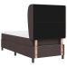 Cama Box Spring  con colchón marrón oscuro 100x200 cm de tela