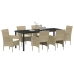 Conjunto de Comedor de Jardín de 7 Piezas  Beige Ratán Polimérico