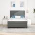 Cama con Somier  Gris Oscuro 140x190 cm Tela