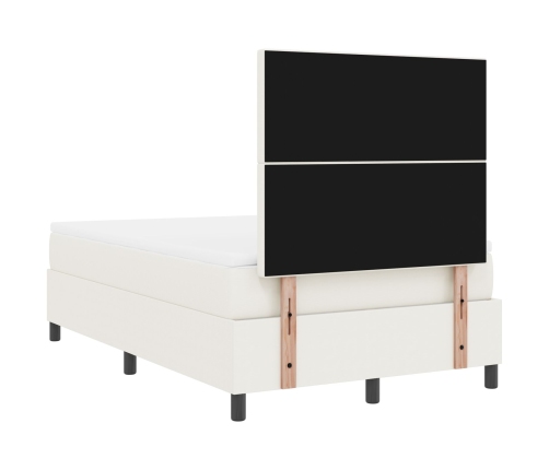 Cama con Base de Resorte  con Colchón Crema 120x200 cm Tela de Pana