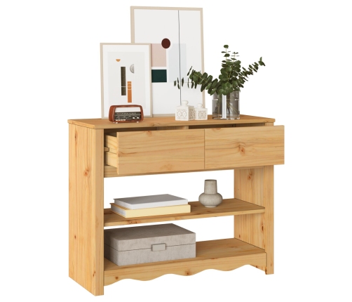 mesa consola ""DRAMMEN"" 89,5x37x73 cm de madera maciza de pino