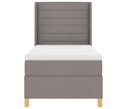 Cama con somier  y colchón Taupe 100x200 cm Tela
