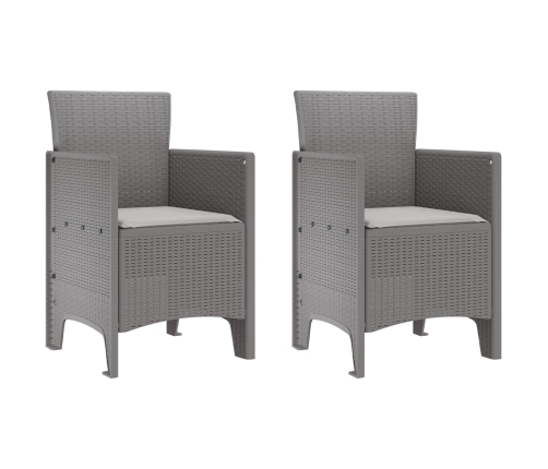 Silla de Jardín  Conjunto de 2 Gris claro Poliratán Estándar