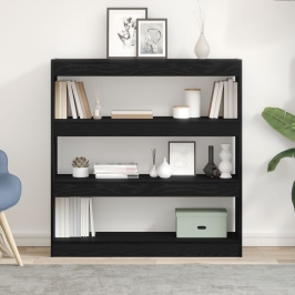 Mueble para libros / Separador de ambientes Roble negro 100x30x103cm Madera resistente