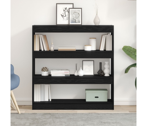 Mueble para libros / Separador de ambientes Roble negro 100x30x103cm Madera resistente