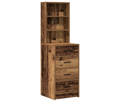 Set de Tocador de 3 Piezas  con LED Madera Antigua Madera Elaborada
