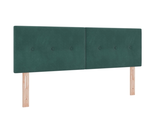 Cabecero  Con Botones Acolchados Verde Oscuro 140 cm Terciopelo