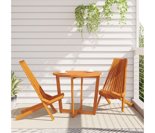 Sillas de jardín plegables  2 pcs de madera maciza de acacia
