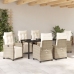 Conjunto de Comedor de Jardín de 7 Piezas Beige Rattan Poliratán