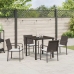 Set de Comedor para Jardín de 5 Piezas con Cojines de Poliratán Marrón