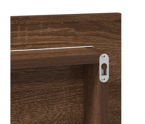 Gabinete Espejo de Baño  con Luz LED Roble Marrón 80x37 cm