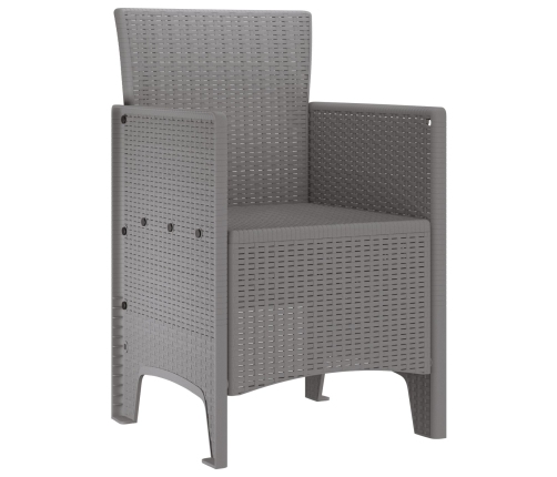 Silla de Jardín  Conjunto de 2 Gris Claro Resina Plástica Estándar