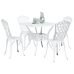 Conjunto de comedor para el jardín de 5 piezas  de aluminio fundido blanco