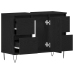 Mueble para lavabo de baño  Negro Roble 80x33x60 cm Madera elaborada