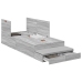 Marco de cama con almacenamiento  Gris sonoma Madera contrachapada
