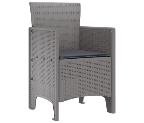 Silla de Jardín  Juego de 2 Gris Claro, Antracita Polipropileno
