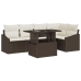 Conjunto de Sofás de Jardín  6 piezas Marrón, Ratán