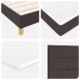Cama Box Spring  con Colchón y LED Marrón Oscuro 140x190 cm Tela