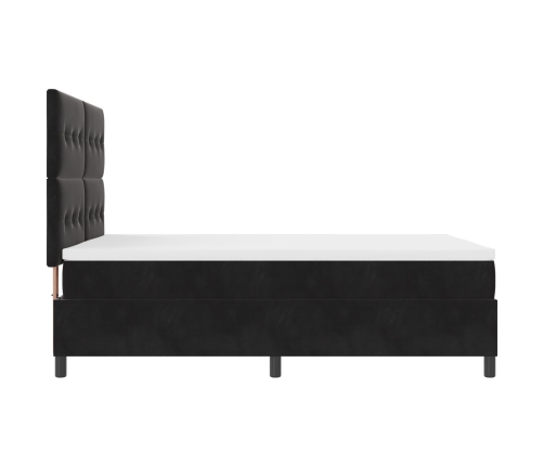 Cama con somier  y colchón Negro 140x200 cm Terciopelo