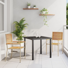 Sillas de jardín apilables  con cojines 2 pcs Beige Polirratan