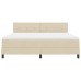 Cama Box Spring con Colchón & LED Crema 180x200 cm Tela