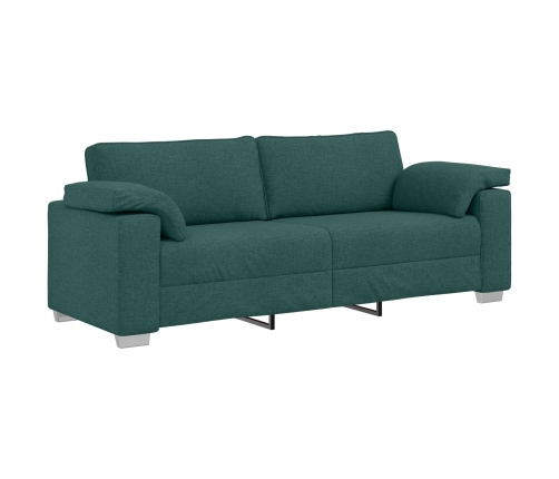 Conjunto de sofá de 2 piezas con cojines en tela verde oscuro