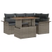 Conjunto de Sofá de Jardín  Conjunto de 5 Gris, Marrón, Negro