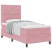 Cama con Base de Resortes con Colchón Rosa 90x200 cm Terciopelo