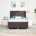 Cama con Somier y Colchón LED Marrón Oscuro 140x200 cm Tela