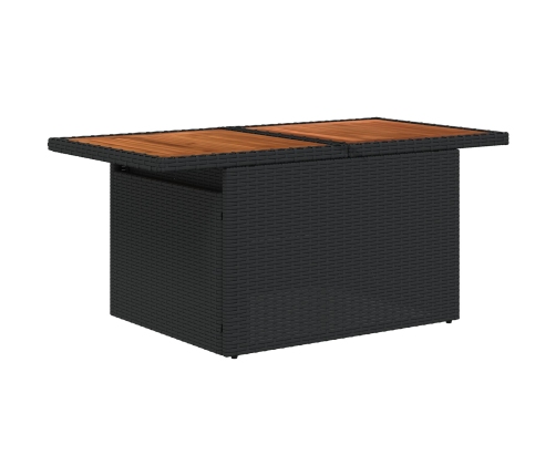 Set de Sofás de Jardín  Conjunto de 5 Negro Ratán