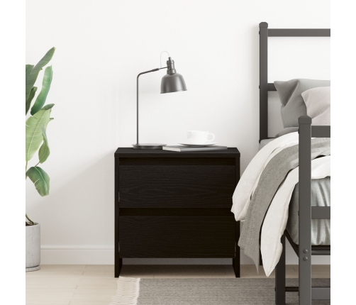 Cabecera de cama  Negro Roble 45x34x44,5 cm Madera de ingeniería