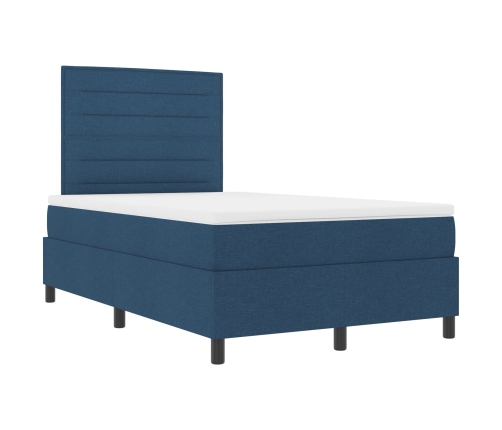 Cama con Somier  con Colchón Azul 120x200 cm Tela