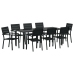 Juego de Comedor de Jardín de 9 Piezas HDPE Negro