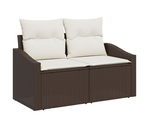 Conjunto de Sofá de Jardín Conjunto de 9 Beige, Marrón